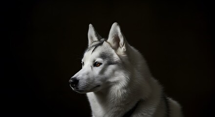 Obraz premium Wolf Close-Up Against Black