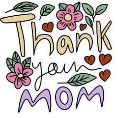Thank you mom sticker design png 