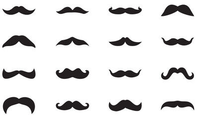 collection of mustaches. set of mustaches. set of mustache vector. set of mustache