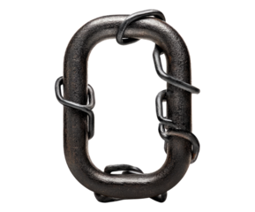 Broken Metal Chain Link Isolated on White Background for Design