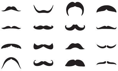 set of mustache. collection of mustaches. set of mustaches. Black moustache isolated on white background