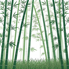 Fototapeta premium Serene Bamboo Forest Vector 