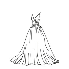 Obraz premium Wedding Line Art Pack wedding bride dress png
