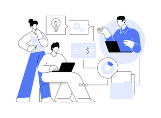 Developing a business plan isolated cartoon vector illustrations.