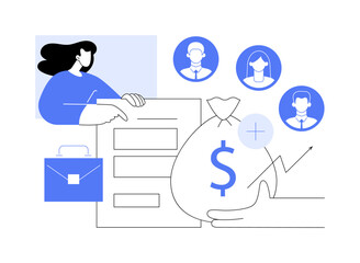 Funding rounds isolated cartoon vector illustrations.