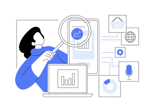 Campaign analysis isolated cartoon vector illustrations.