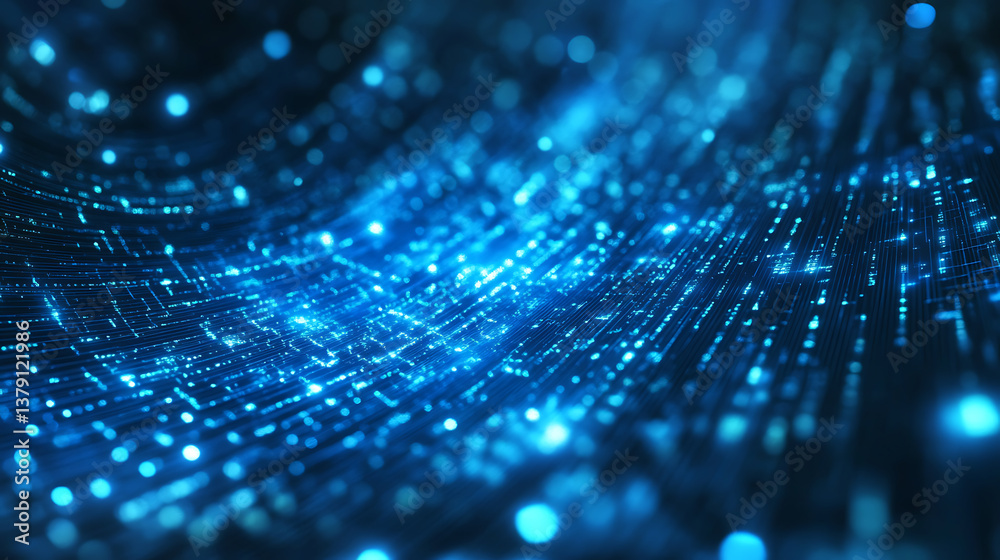 Poster blue abstract digital background data