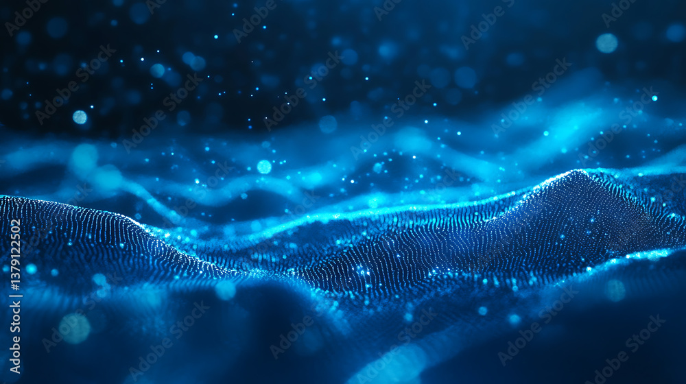Poster blue abstract digital background data