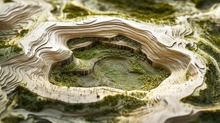 Explore the Innovative Blend of Architecture and Geography Through a 3D Topographic Map Design Inspiring Modern Urban Planning