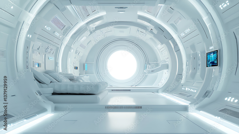 Poster white background 3d room light abstract space technology tunnel stage floor