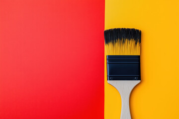 brush on red and yellow wall background