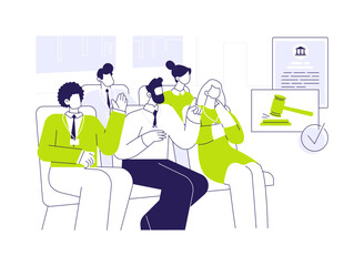 Fototapeta premium Passing new law abstract concept vector illustration.