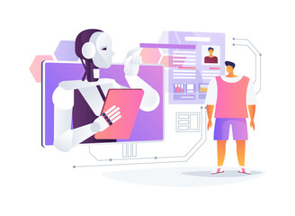 AI-Powered Athlete Performance Analysis abstract concept vector illustration.