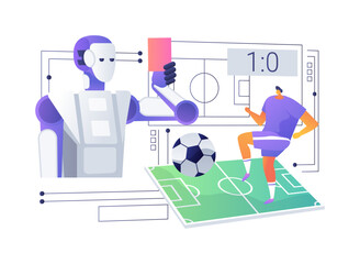 AI-Streamlined Referee Assistance abstract concept vector illustration.