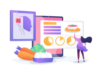 AI Dietary Recommendation App abstract concept vector illustration.