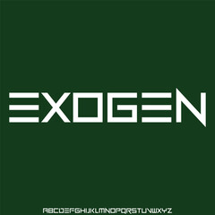 Modern geometric stencil type alphabet display font vector. Creative futuristic typeface