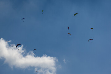 Paragliders on the sky
