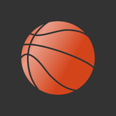 Fototapeta premium Orange Basketball Ball icon. Vector illustration on black background