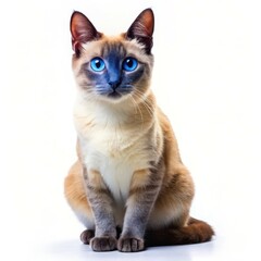 Ojos Azules Cat Isolated on White Background Stock Photo