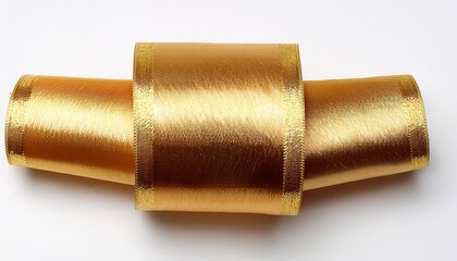 gold ribbon in roll on white