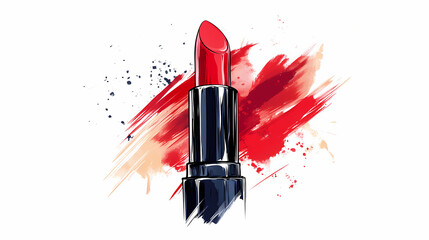 Lipstick icon from makeup and beauty collection. simple line element lipstick symbol for templates, web design and infographics. Smudged Pictographs. Illustration
