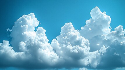 Naklejka premium Fluffy White Clouds in Blue Sky