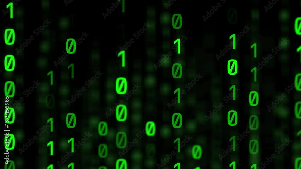 Poster abstract of digital matrix green code