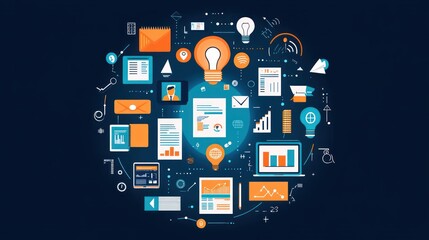 Abstract graphic of digital productivity tools