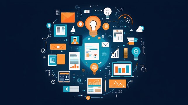 Abstract graphic of digital productivity tools