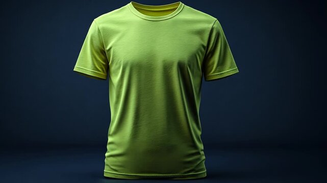Lime Green T-Shirt Mockup: Plain Tee Design Template
