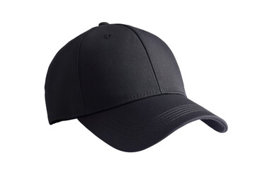 Fototapeta premium Sleek Black Baseball Cap on a Transparent Background