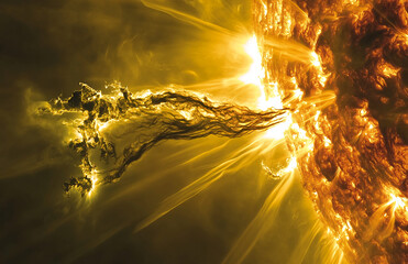 Sun solar flare coronal mass ejection plasma astronomy astrophysics space weather event illustration 100k