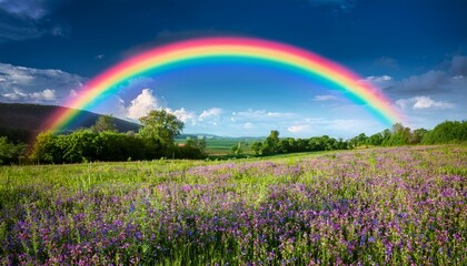 rainbow in the field
