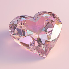 super luxury fashion, art, elegant design, magenta pink heart diamond realistic on black background cinematic light, light pink, gem, crystal gem
