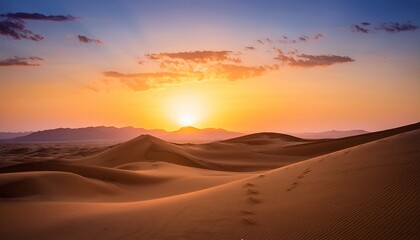 sunset in the desert