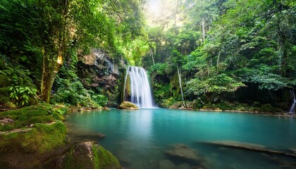 Naklejka premium waterfall in the forest