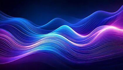 Glowing Abstract Waves in Blue and Purple Tones