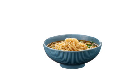 Steaming hot noodle soup bowl  Transparent Background.