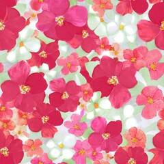 seamless pattern with watercolour  pink flowers