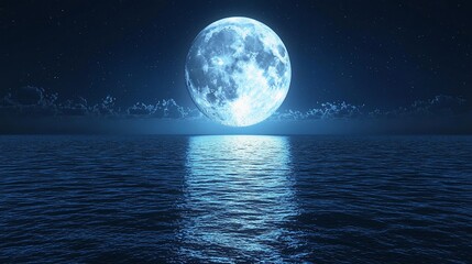 Full Moon over Calm Water