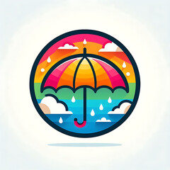 umbrella rainbow color, umbrella colorful for icon, umbrella simple style