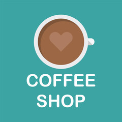 coffee shop Logo design, Vector illustration. 