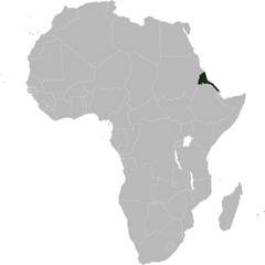 Detailed national location map of ERITREA within the great continent of Africa