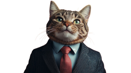 portrait of a cat on transparent background 