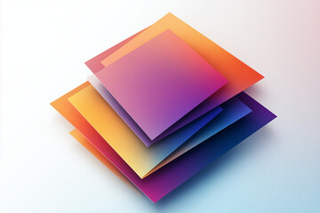 Layered Gradient Squares – Modern Abstract Minimalism in Vibrant 3D Design