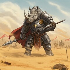 Fototapeta premium Ancient Rhino Warrior