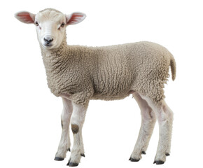 Obraz premium Cut Out of Young Sheep – Isolated on Transparent Background