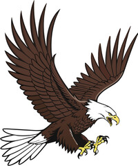 Patriotic Bald Eagle Illustrations – Majestic American Symbol with USA Flag Elements, Flying and Perched Poses, Perfect for Independence Day and Wildlife Designs.