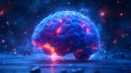 Glowing Human Brain