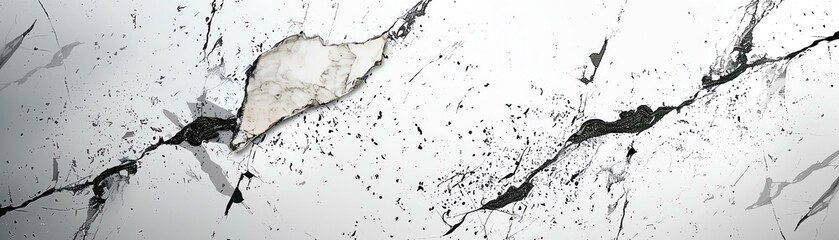 Naklejka premium A close-up abstract image of unique marble texture, showcasing intricate patterns and contrasts between light and dark shades, perfect for design projects.